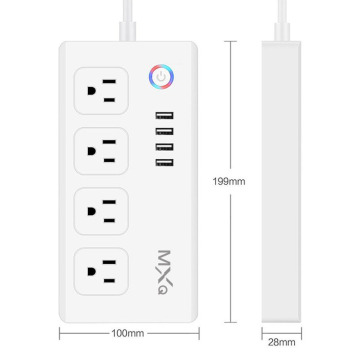 โรงงานขายส่งตัวป้องกัน USD ปลั๊ก Smart Wifi Power Strip พร้อมการชาร์จ tuya