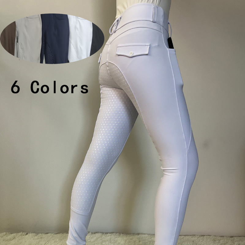 Wit Hoogwaardige Horse Riding Legging Silicone