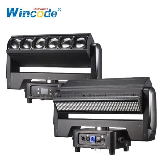 6 Pcs 60W LED Infinite Double Blade Beam Wash Strobe RGBW 4in1 Pixel Zoom Light