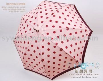 auto open wooden straight umbrella
