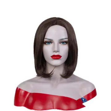 Wholesale heat resistant brown bob wig 8 inch synthetic hair wig for women