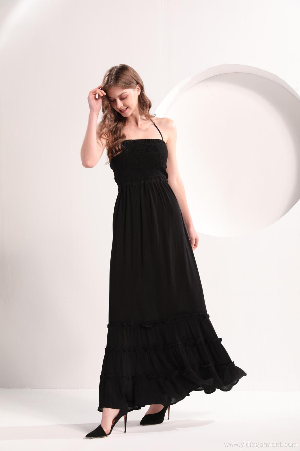 Women's Black Beach Casual Maxi Dress