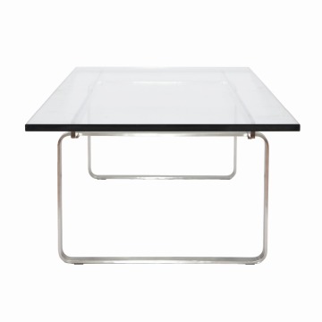 Hans J. Wegner tempered glass rectangle table CH108 stainless steel coffee table