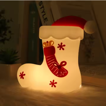 Goldmore1 LED Light Decor: Dimmable USB Rechargeable Christmas Stocking Lamp