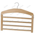 Natural color wooden multi trouser hangers with 4-layers