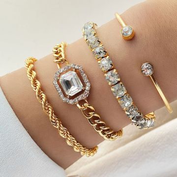 Bracciale per bracciale per gioielli alla moda in oro di lusso leggero per donne per regali di compleanno e anniversario