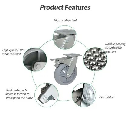 Heavy Duty Grey Equipment Trolley Caster