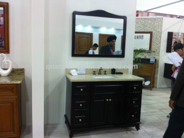 Solid Wood Bathroom Vanity Cabinets With Marble Vanity Tops