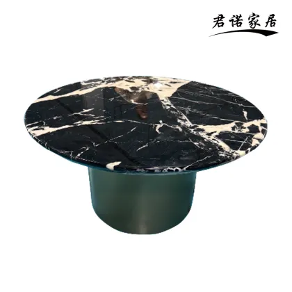 Black and White Marble Round Coffee Table