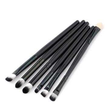 6PCS Black Wooden Handle Eye Shadow Brush Set Mask Makeup Brush Professional Eye Foundation Contour Eyeliner Brow Tool Cosmetic