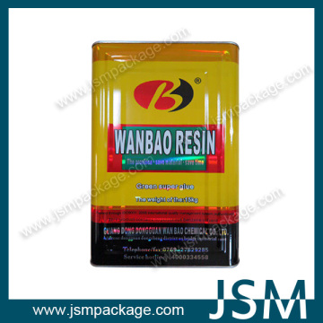 rectangular metal tin can container for glue
