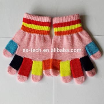 Multi color touch screen gloves, kids gloves for telephone