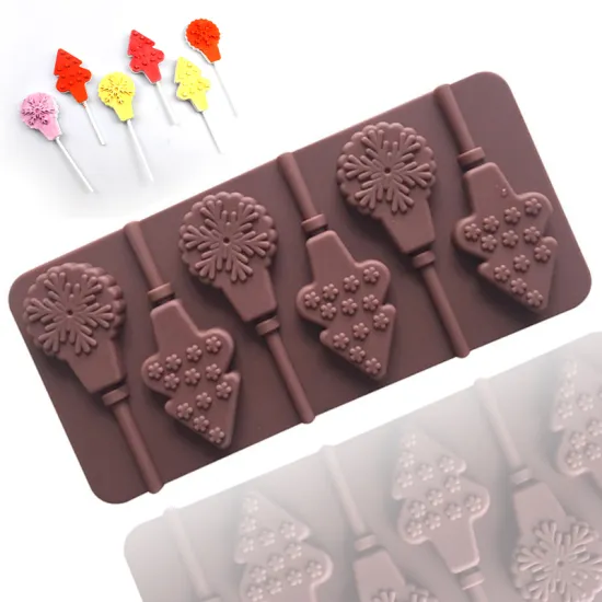 Christmas Tree Silicone Lollipop Mold | Chocolate Mold | Food Grade Material | 019-6 Even Bars