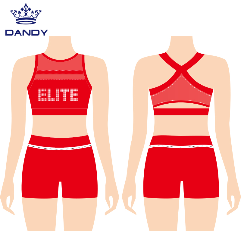 Mesh cheerleading sportbeha en short