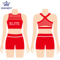 Mesh cheerleading sport bra and short