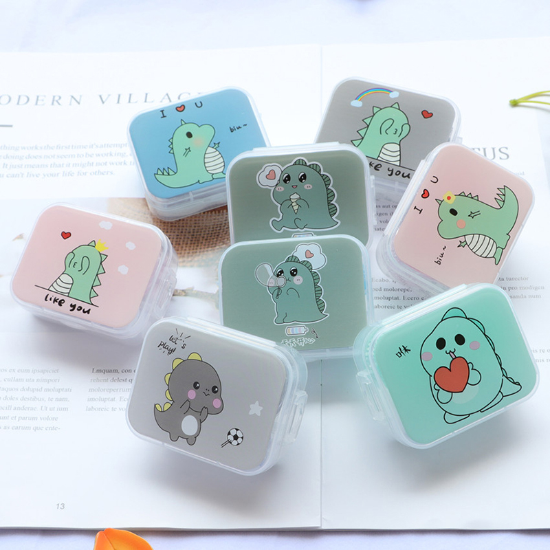 NEW Mini Cartoon Contact Lens Case Cute Eyes Contact Lens Container Box Contact Lenses Holder Storage Box Case Travel Kit