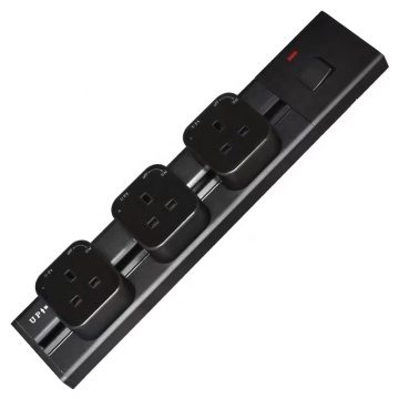 Intelligent Household Movable Kitchen Recessed and Surface Track Socket with 3 Gang Power Socket and DIN Rail Socket (60CM)