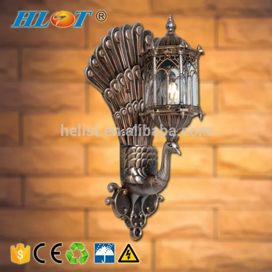 Factory sale exterior beautiful peacock style wall light lamp lights