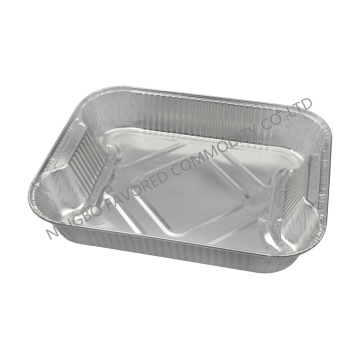 Aluminium foil container with inner handle