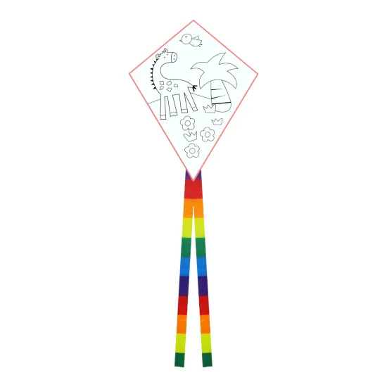 Creative DIY Diamond Kite for Kids: Personalize with Drawings, Perfect White Blank Kite for Gift and Fun Activities Made of Durable Polyester