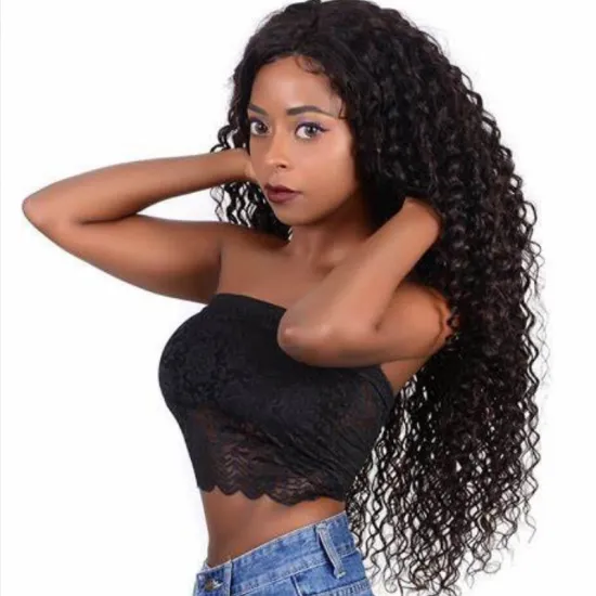 Wholesale Deep Wave 100% Brazilian Human Hair Lace Wig 4x4 Deep Wave Wig Human Hair wig 360 Full Lace T part