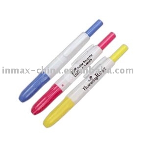 Retractable chisel tip highlighter