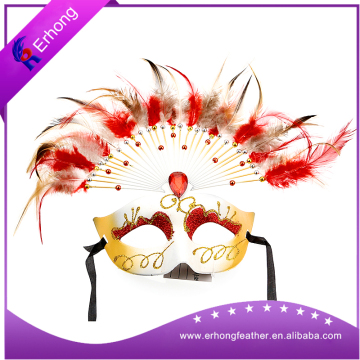 Handmade Chicken Feather Face Mask for Decoration