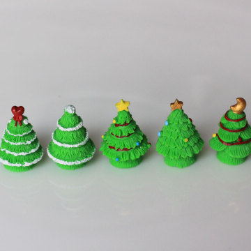 Christmas Style Theme Cute Mix Shapes Random Assorted Green Tree Bead Festival Home Desk Scatter Decoration Making Material