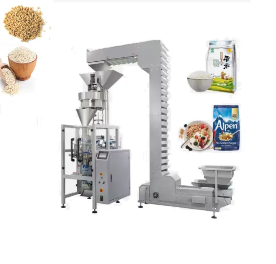 Volumetric Cups Pillow Bag Form Fill Seal Packing Machine for Granule Sugar, Rice, Salt, Sesame, Beans (200g-1kg)