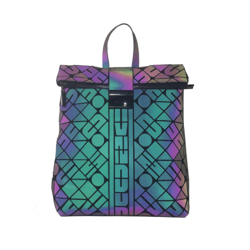Leather Laptop Bag Laptop bag fashion PU geometric luminous backpack bags Factory