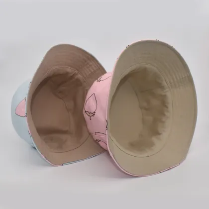 Summer Cotton Strawberry Print Beach Sunscreen Fisherman Hat