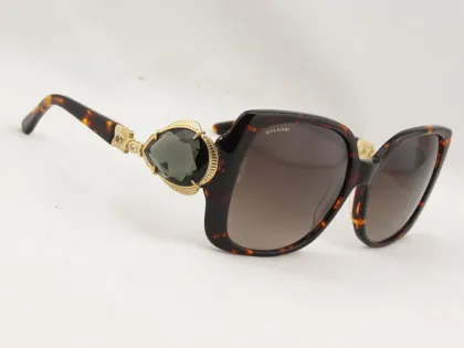 Colorful Frame Smoke Lens Brand Name Sun Glasses For Women Bvlgari 8081 851/13 59-17 135