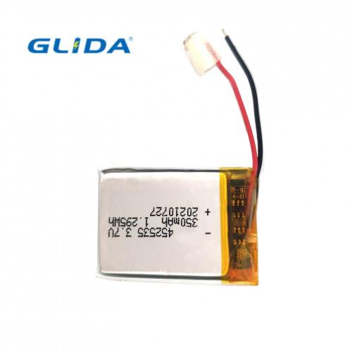 lithium polymer battery 452535 3.7V 350mah for light watch