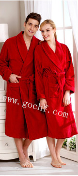 Plush terry towel bathrobe morning gown