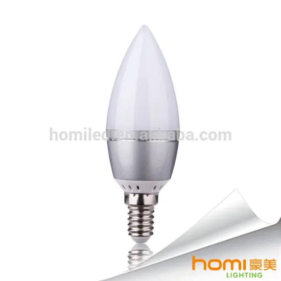 4W C37 Aluminum bulb, frosted cover, E14/E27base IC driver, 80lm/w, 200degree angle, Led Bulb