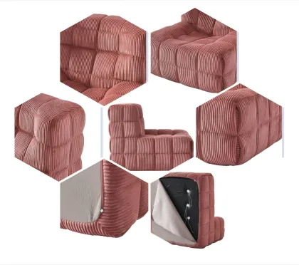 Waffle Pattern Compression Sofa for Small Spaces