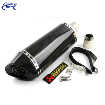 51MM Universal Hexagon Motorcycle Exhaust Muffler with Carbon Fiber - FCMUN185