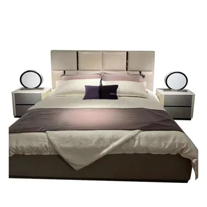 Premium King Size Luxury Leather Upholstered Bed Set - Modern Double Beds Brand