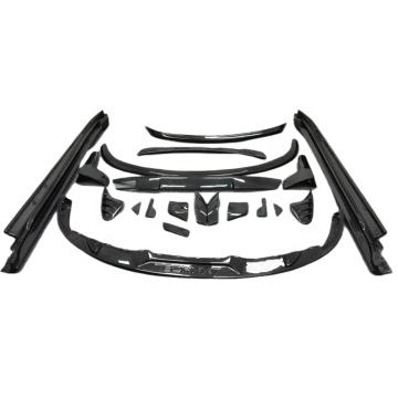 High-Quality Techa Style Carbon Fiber Body Kit for Porsche Taycan: Enhance Your Car's Appearance with Front Lip, Side Skirts, Rear Bumper, and Spoiler