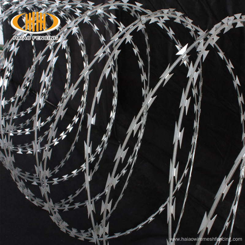 Hot dip Galvanized razor barbed wire fence