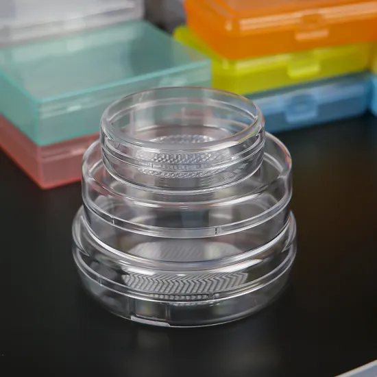 SUNSHING Travel Small Plastic Packaging Containers Storage Packaging Clear Round Plastic Finishing Box