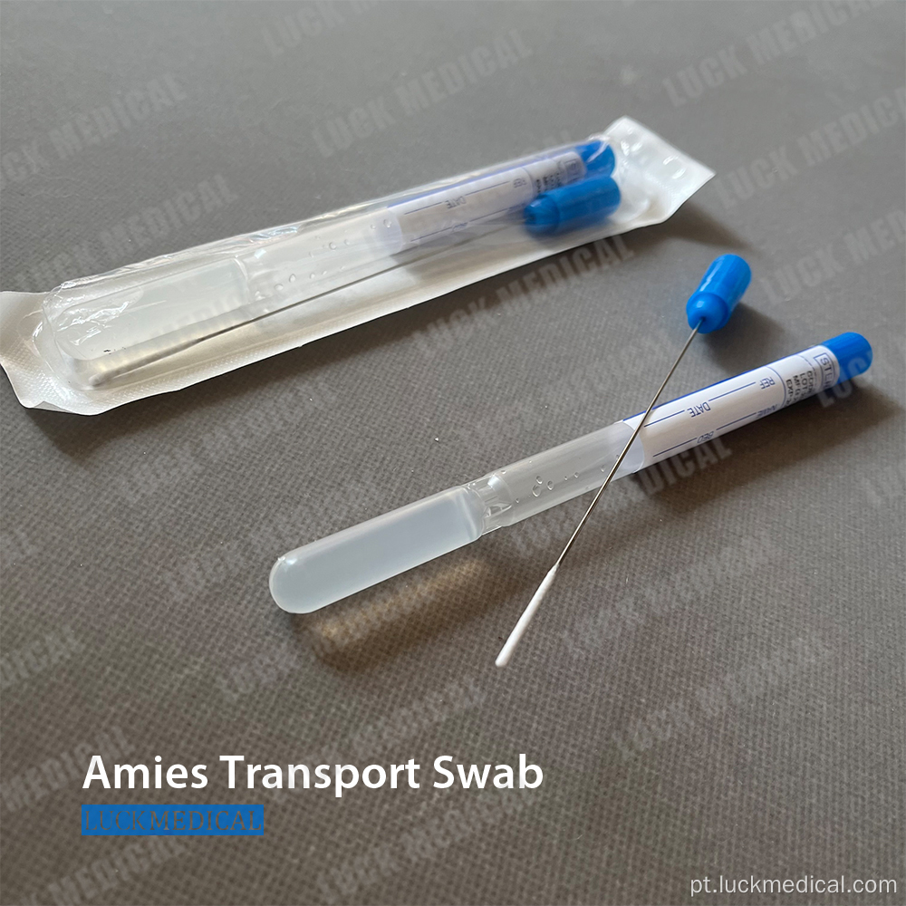 Swab de transporte de amostras de plástico