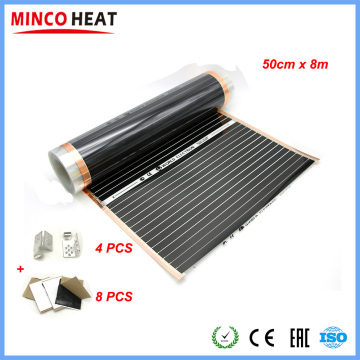 4m2 50cm Width Electric Floor Heating Electric Infrared Film Temperature Low Electrical Carbon Heating Film Warm Floor Mat