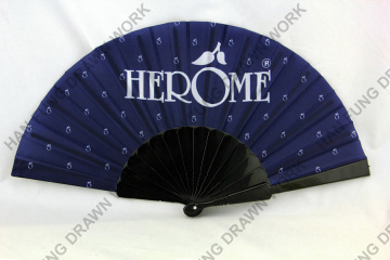 customized printed fabric plastic hand fan