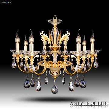 gold leaf glass chandelier
