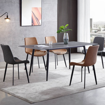 Modern Minimalist Nordic Rectangular Marble Dining Table and Chair Combination