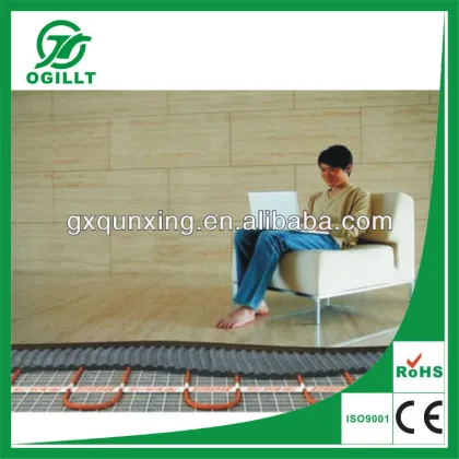 Sauna room under floor heating cable