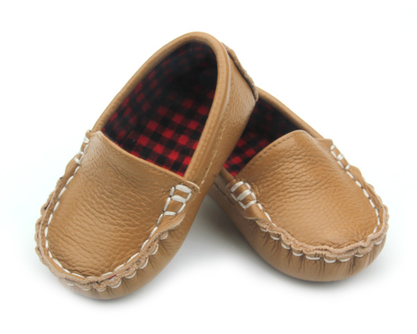 စစ်မှန်သော Leather Boat Baby Shoes ကလေးများ Casual Shoes