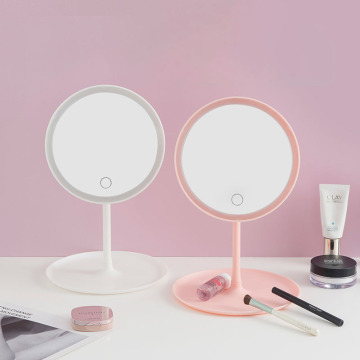 Foldable Smart USB Charging LED Makeup Mirror with Three Color Lights