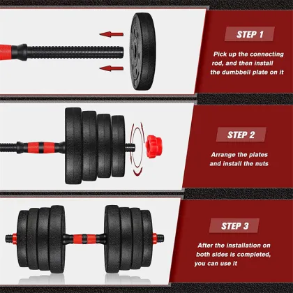 5kg 10kg 20kg Dumbbell Set - Mancuernas de Cemento y Concreto - Juego de Pesas para Entrenamiento